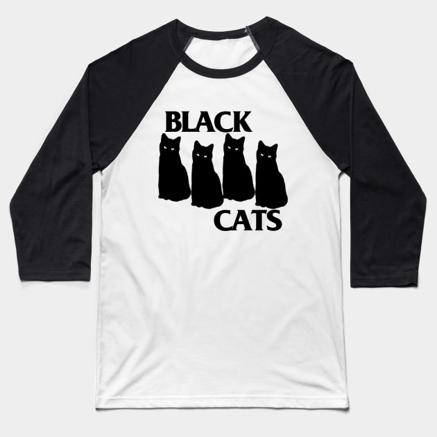 Black Cats - Black Flag Kitty Tribute Baseball T-Shirt by DankFutura